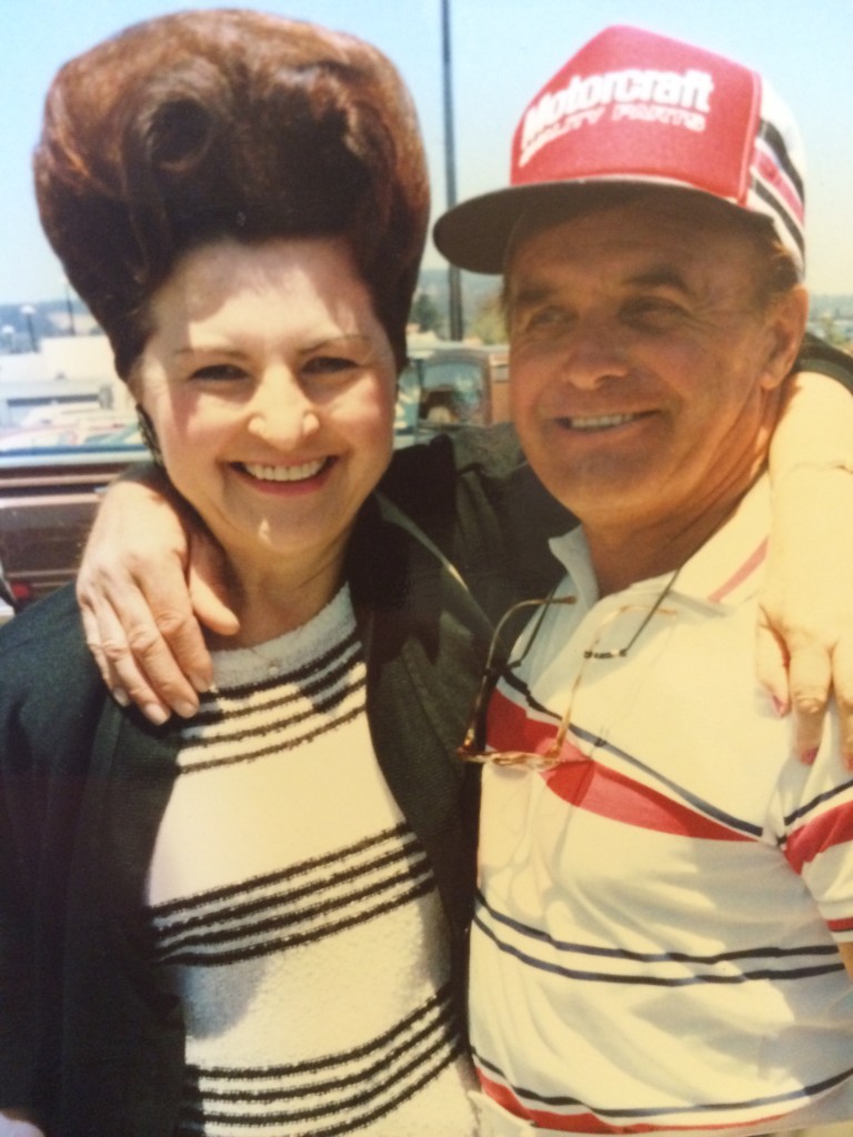 Resi and Richard in Santa Cruz, 1988.  The beehive still high and mighty!